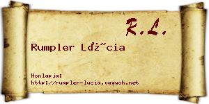 Rumpler Lúcia névjegykártya